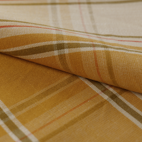 Mid-weight Tartan Check Fabric Cotton, Saffron Gold, AR460052