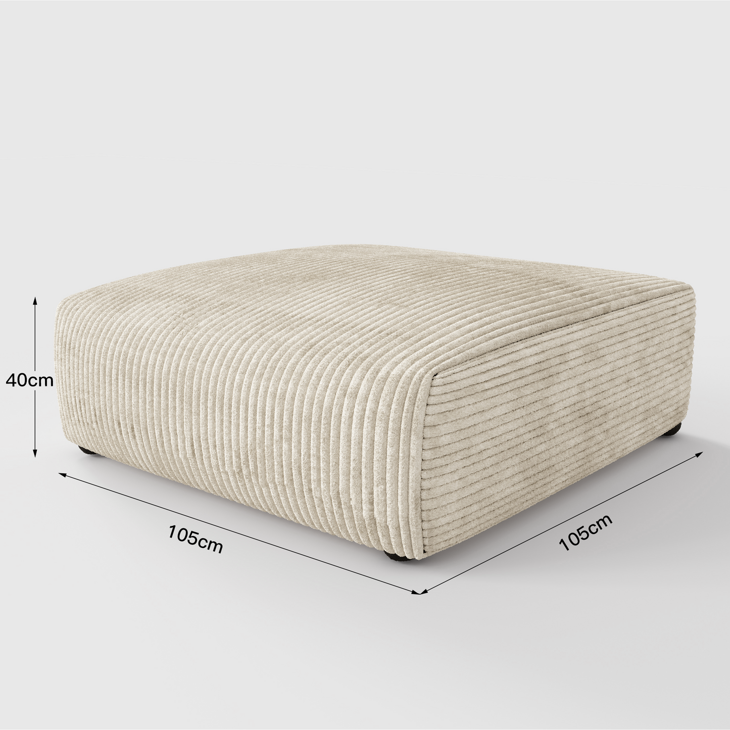 Corduroy Modular Wide Seat Chaise Sofa Block