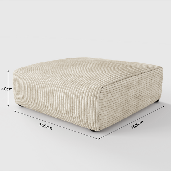 Corduroy Modular Wide Seat Chaise Sofa Block