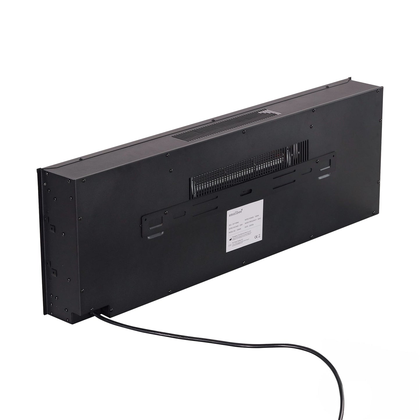 Smallbee 40/50/60inch Black Wall Mounted & Recessed Electric Fireplace with Adjustable Flame & Brightness