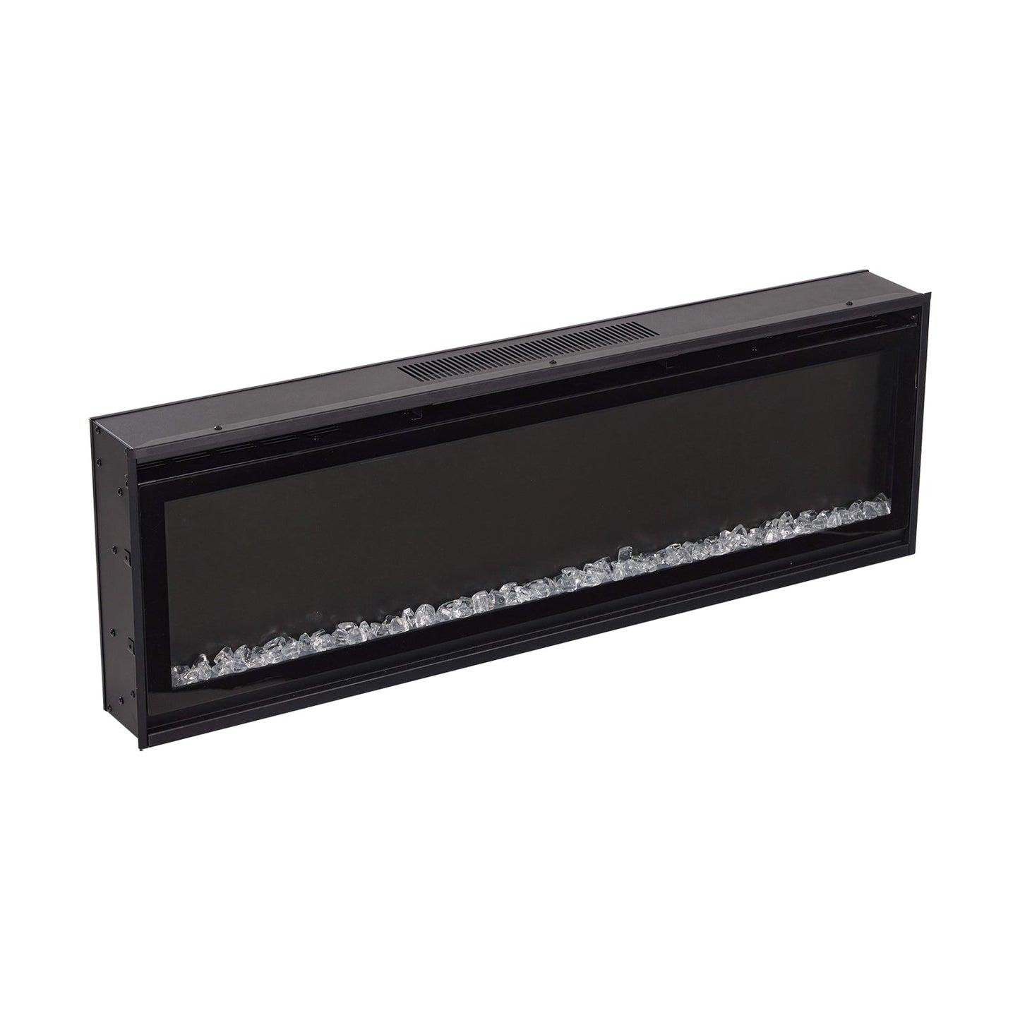 Smallbee 40/50/60inch Black Wall Mounted & Recessed Electric Fireplace with Adjustable Flame & Brightness