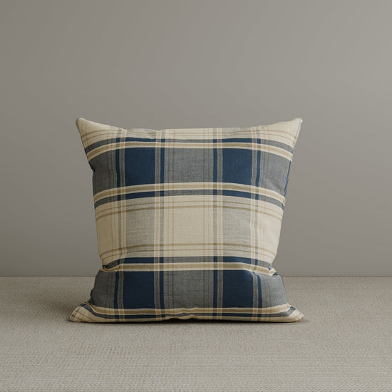 Square Exclusive Design Cushion in Dark Blue Checkered Cotton Linen, 45*45CM
