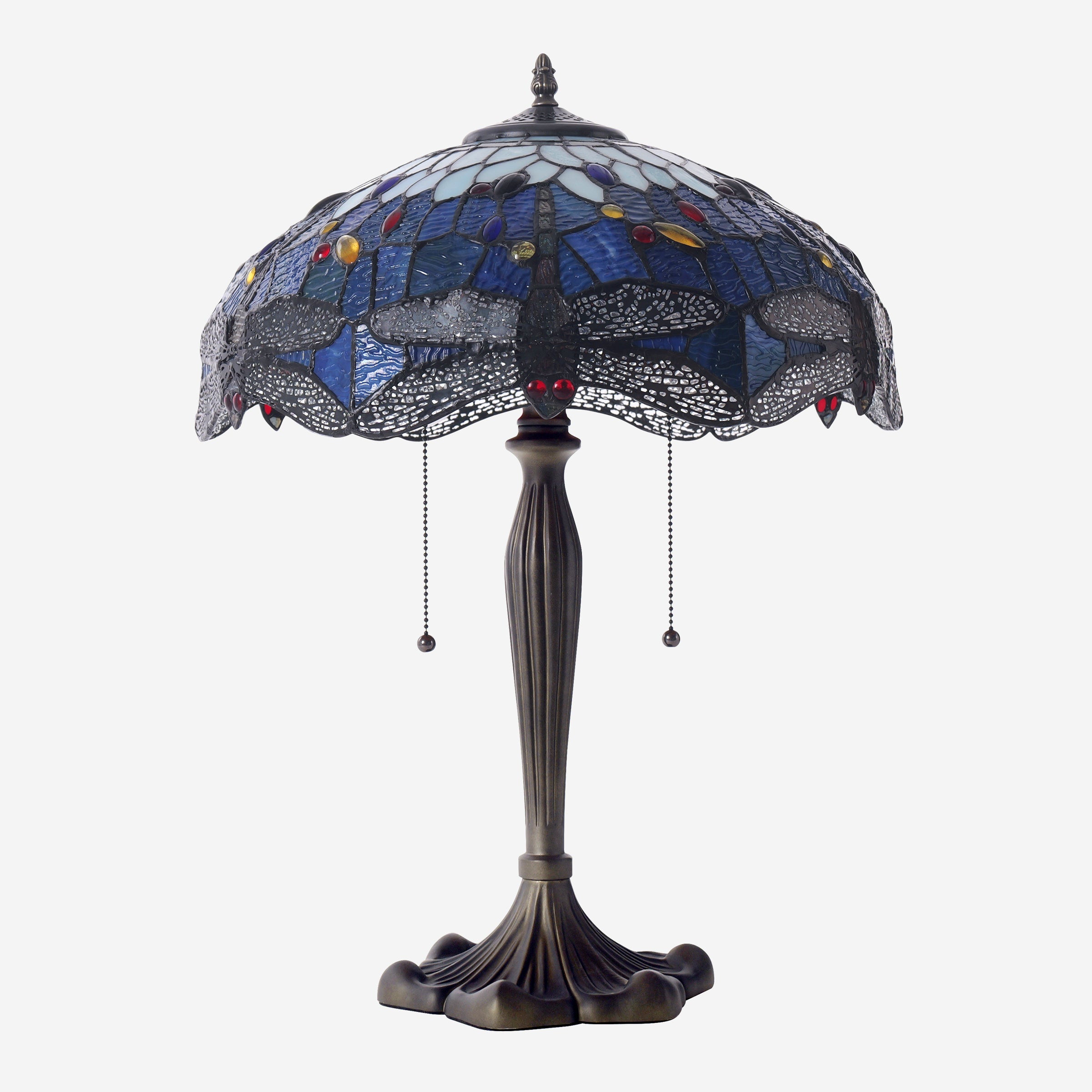 Tiffany Table Lamp | Handcrafted Stained Glass Dragonfly Series