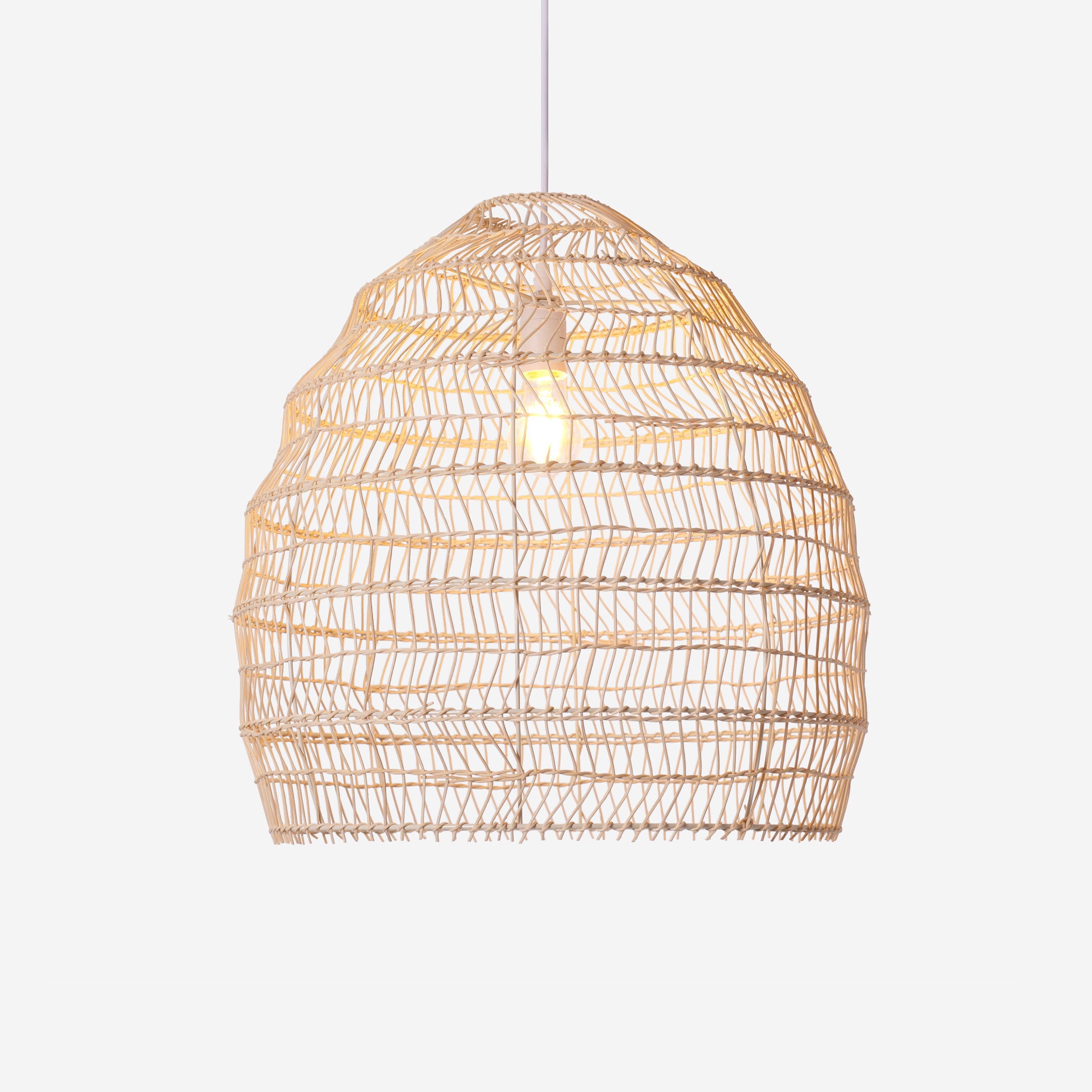 Natural Rattan Pendant Light | Handwoven Ceiling Lamp for Kitchen & Dining Room
