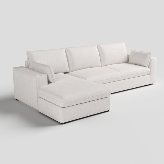 Cottonfy Creamy Tofu Block Pullout Sofa Bed with Storage