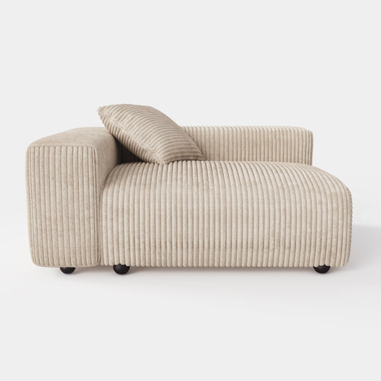 Corduroy Modular Wide Seat Chaise Sofa Block