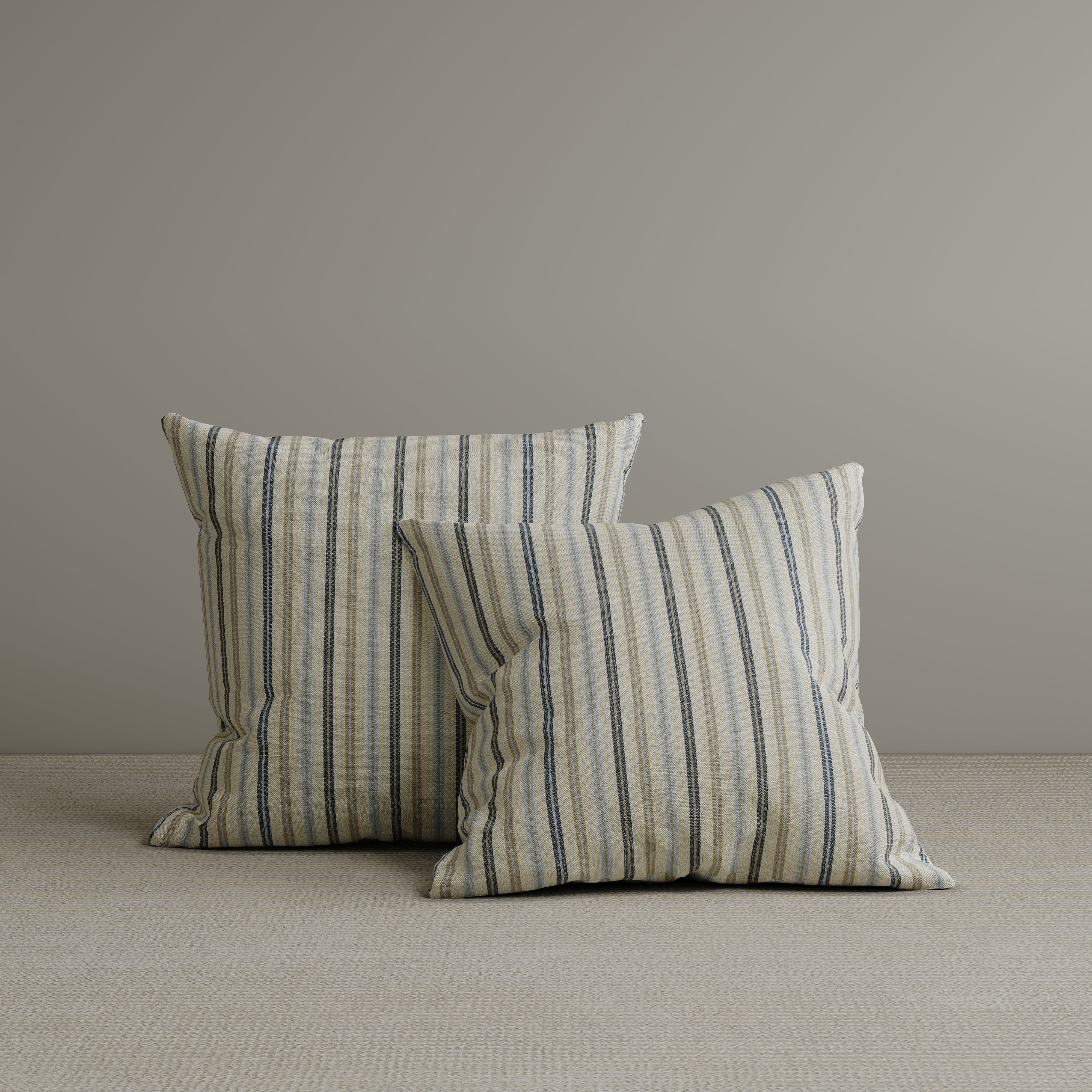 Square Exclusive Design Cushion in Light Blue Striped Cotton Linen, 45*45CM