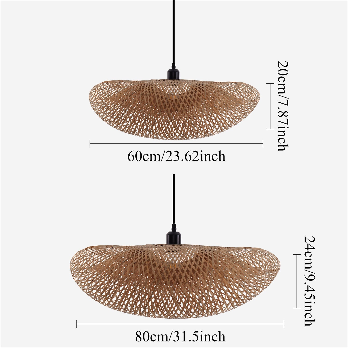 Lightsin Eco-Friendly Handmade Bamboo Pendant Light for Dining Room & Living Room Lightsin UK 