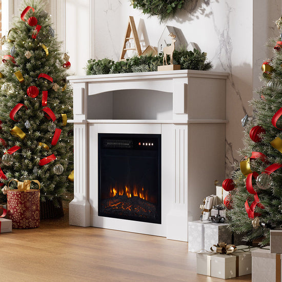 Smallbee Fireplace Cabinet with 18inch Electric Fire | Touchscreen-enabled, remote-controlled, timer-operated