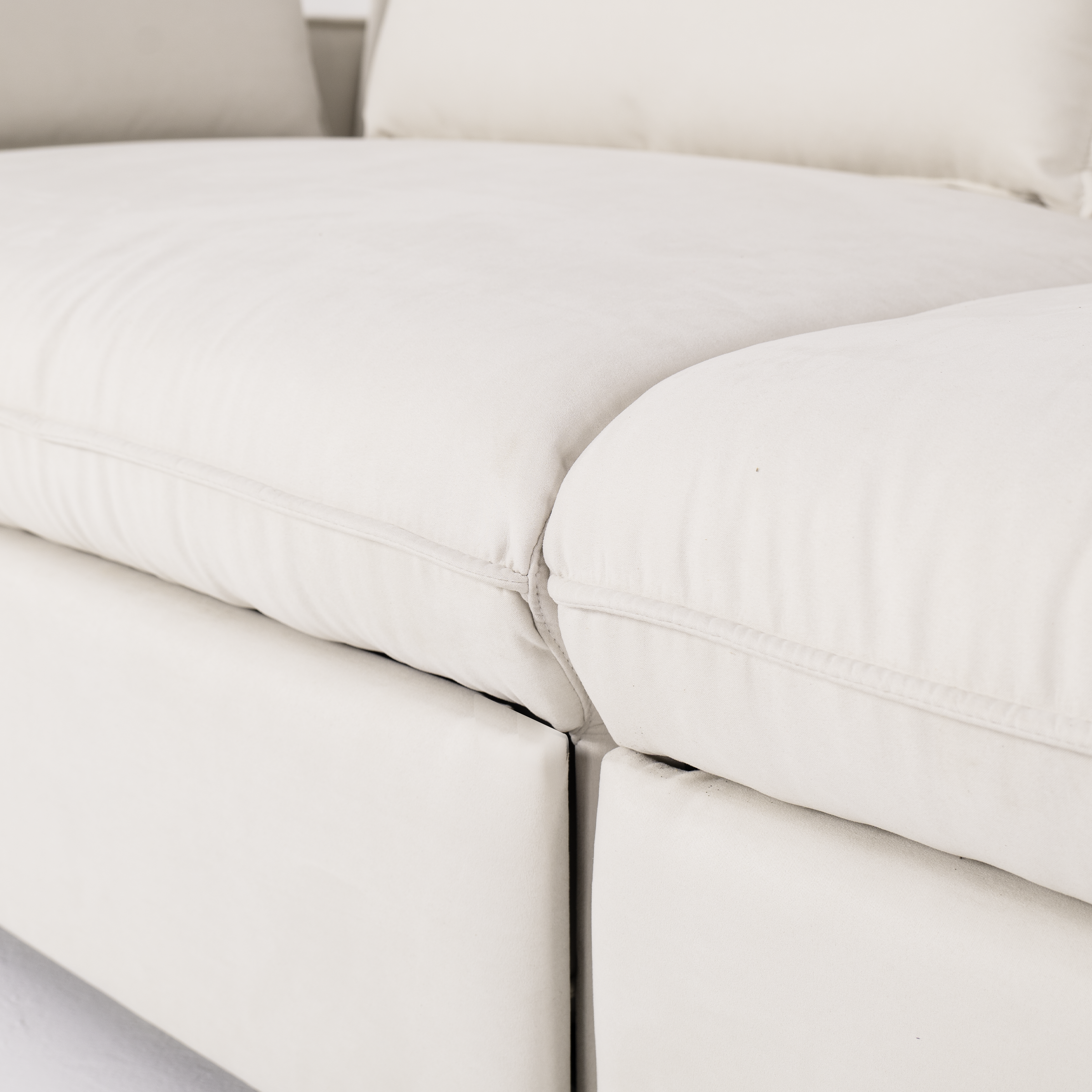 Cottonfy Creamy Tofu Block Pullout Sofa Bed with Storage