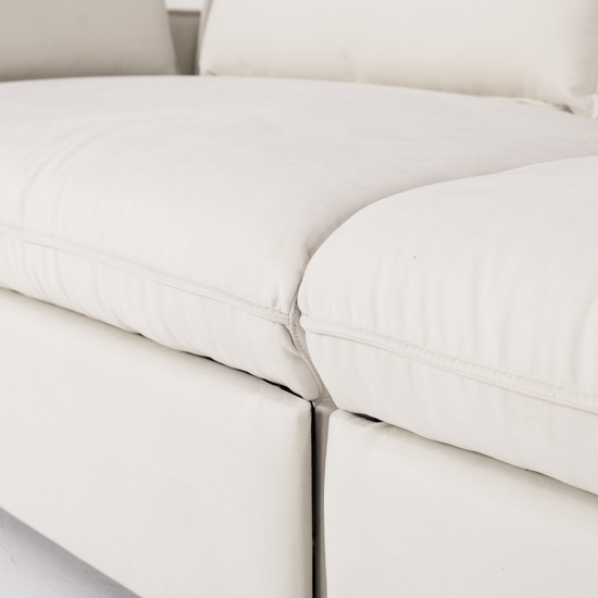 Cottonfy Creamy Tofu Block Pullout Sofa Bed with Storage