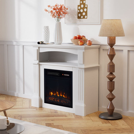 Smallbee Fireplace Cabinet with 18inch Electric Fire | Touchscreen-enabled, remote-controlled, timer-operated