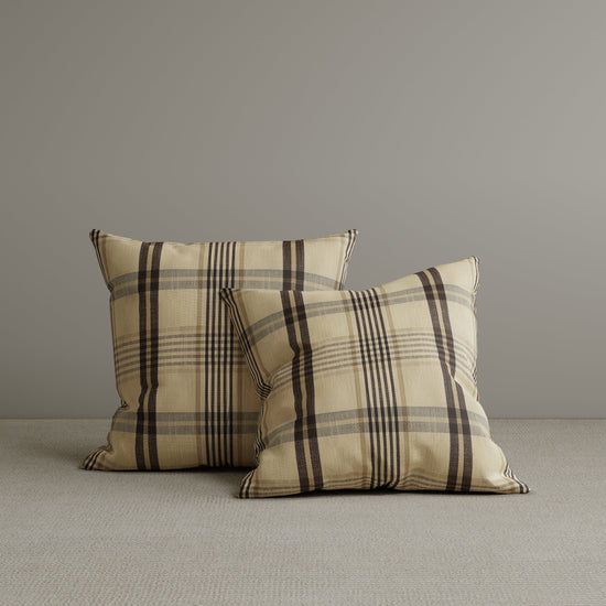 Square Exclusive Design Cushion in Cocoa Comfort Checkered Cotton Linen, 45*45CM
