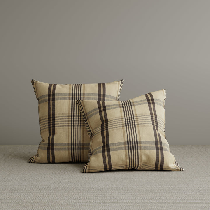 Square Exclusive Design Cushion in Cocoa Comfort Checkered Cotton Linen, 45*45CM