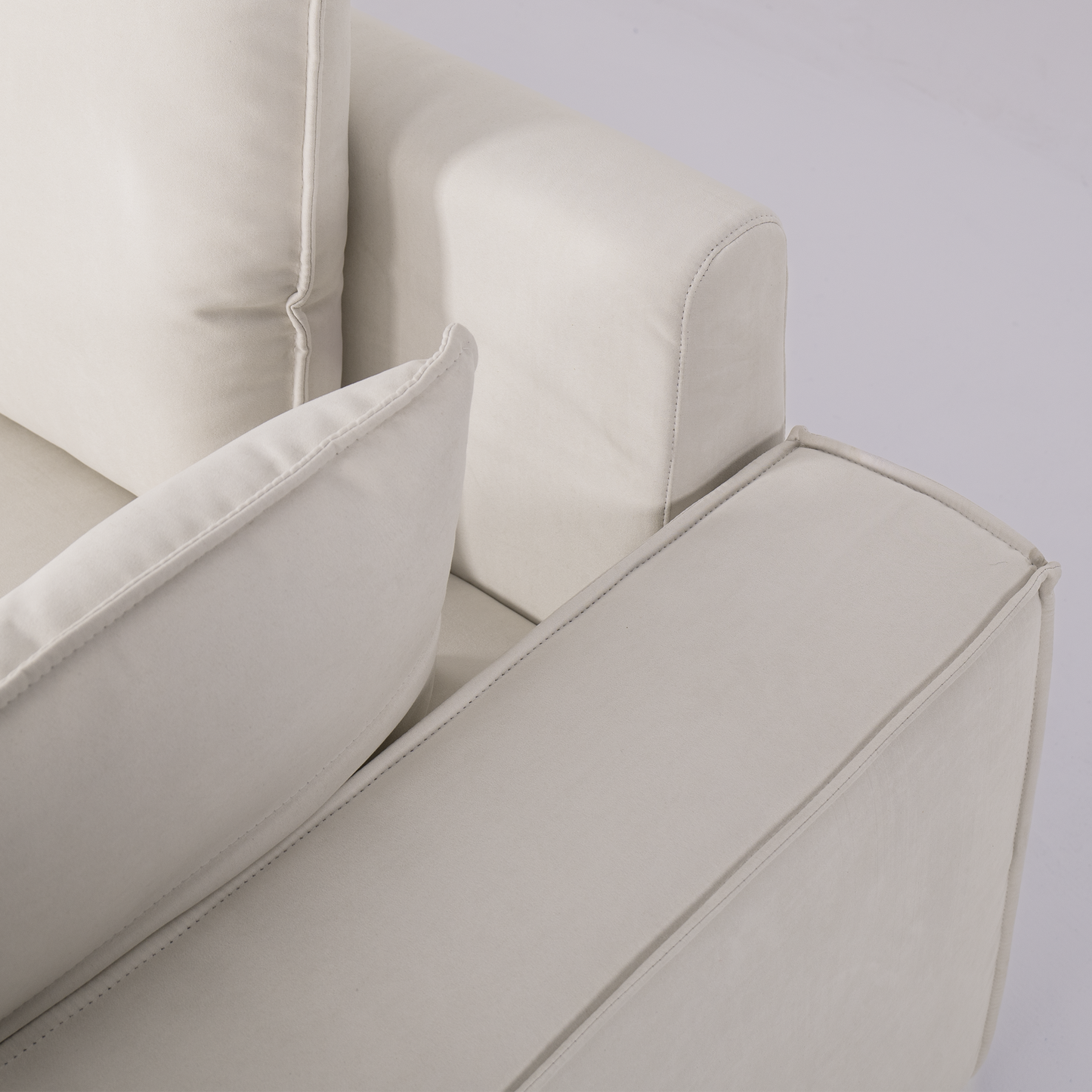 Cottonfy Creamy Tofu Block Pullout Sofa Bed with Storage