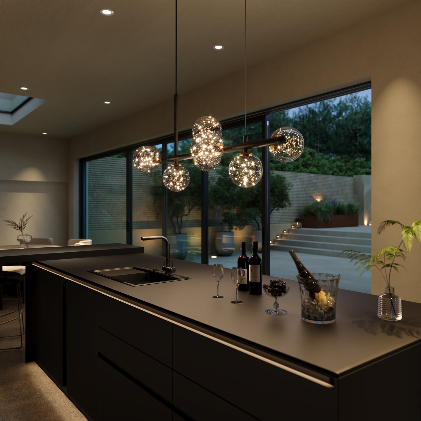 Cumulus - Modern Metal Chandelier with LED Starry Sky Effect