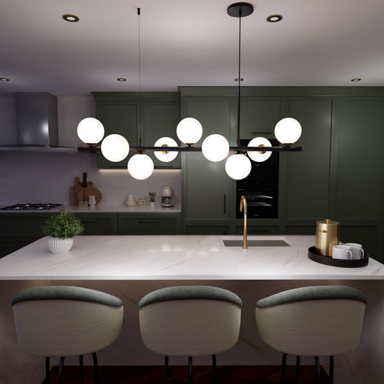 Cumulus - Modern Metal Chandelier with LED White Shade