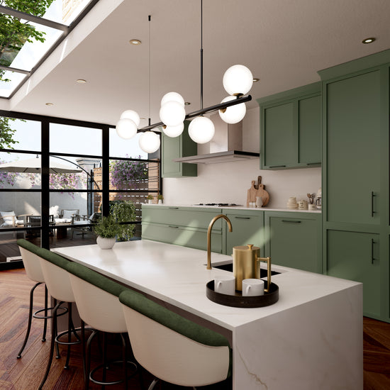 Cumulus - Modern Metal Chandelier with LED White Shade