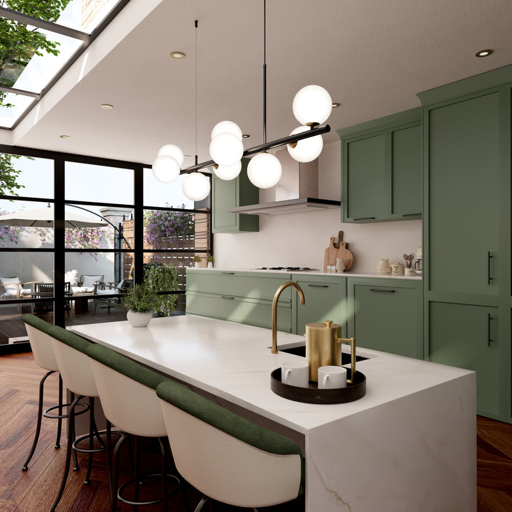 Cumulus - Modern Metal Chandelier with LED White Shade