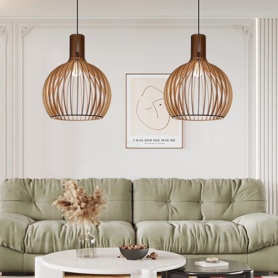 Lightsin Scandinavian LED Wooden Birdcage Pendant Light Lightsin UK 