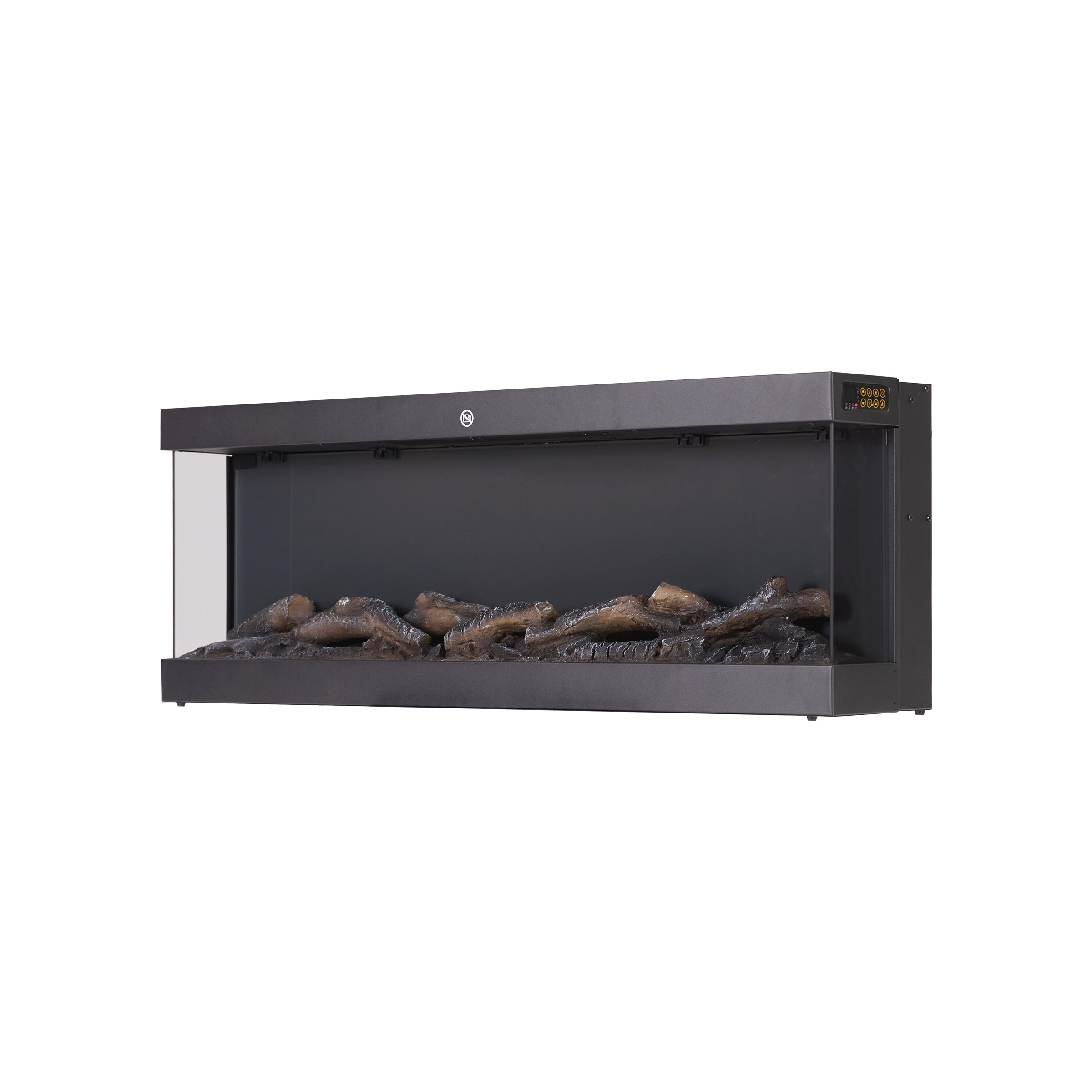 Smallbee 42/48/56/72inch 3-Sided Black/White Electric Fireplace with Remote Control, WiFi Function, Adjustable LED Flames and Heating Modes