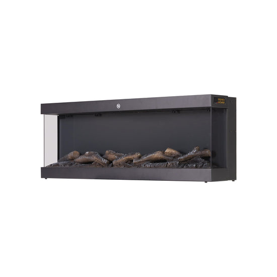 Smallbee 42/48/56/72inch 3-Sided Black/White Electric Fireplace with Remote Control, WiFi Function, Adjustable LED Flames and Heating Modes