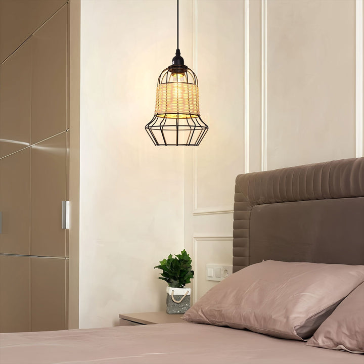 ‍Lightsin Basket-Inspired Bar Pendant Light Natural Rattan Pendant Lighting (100% off) Lightsin UK 1 Unit 