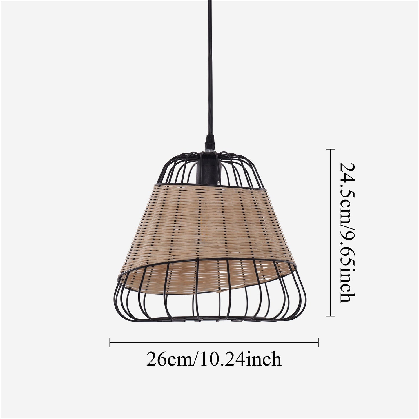 Lightsin Bell-Shaped Rattan Pendant Light for Timeless Rustic Elegance Lightsin UK 