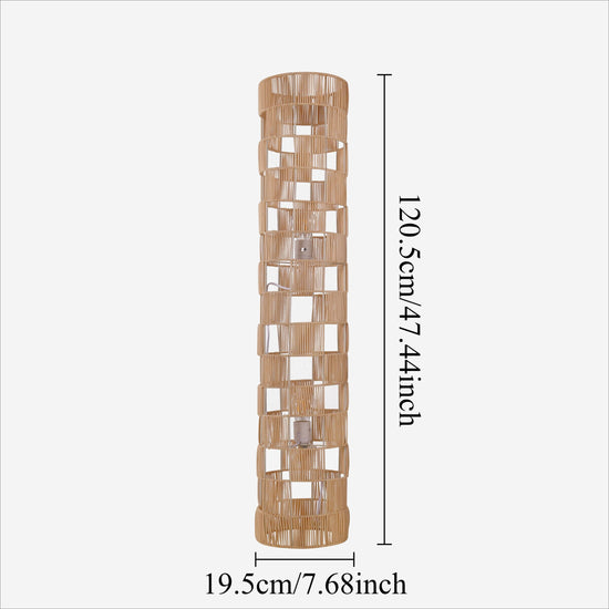 Lightsin Minimalist Square Hollow Rattan Floor Lamp Lightsin UK 
