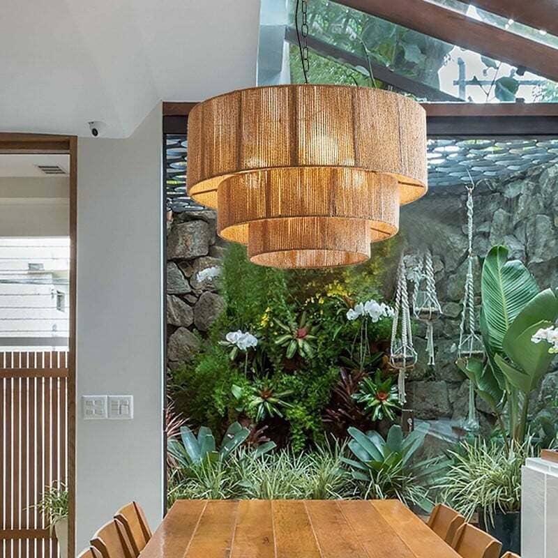 Lightsin Handcrafted Large 3-Tier Hemp Rope Pendant Light Lightsin UK 