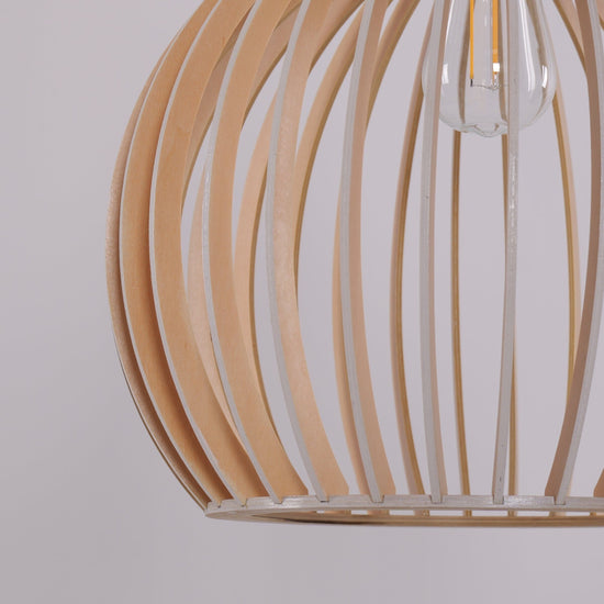 Lightsin Scandinavian LED Wooden Birdcage Pendant Light Lightsin UK 