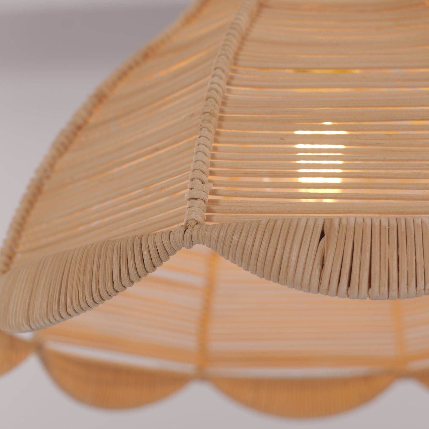 Lightsin Japanese-Inspired Petal Bloom Rattan Woven Pendant Light Lightsin UK 