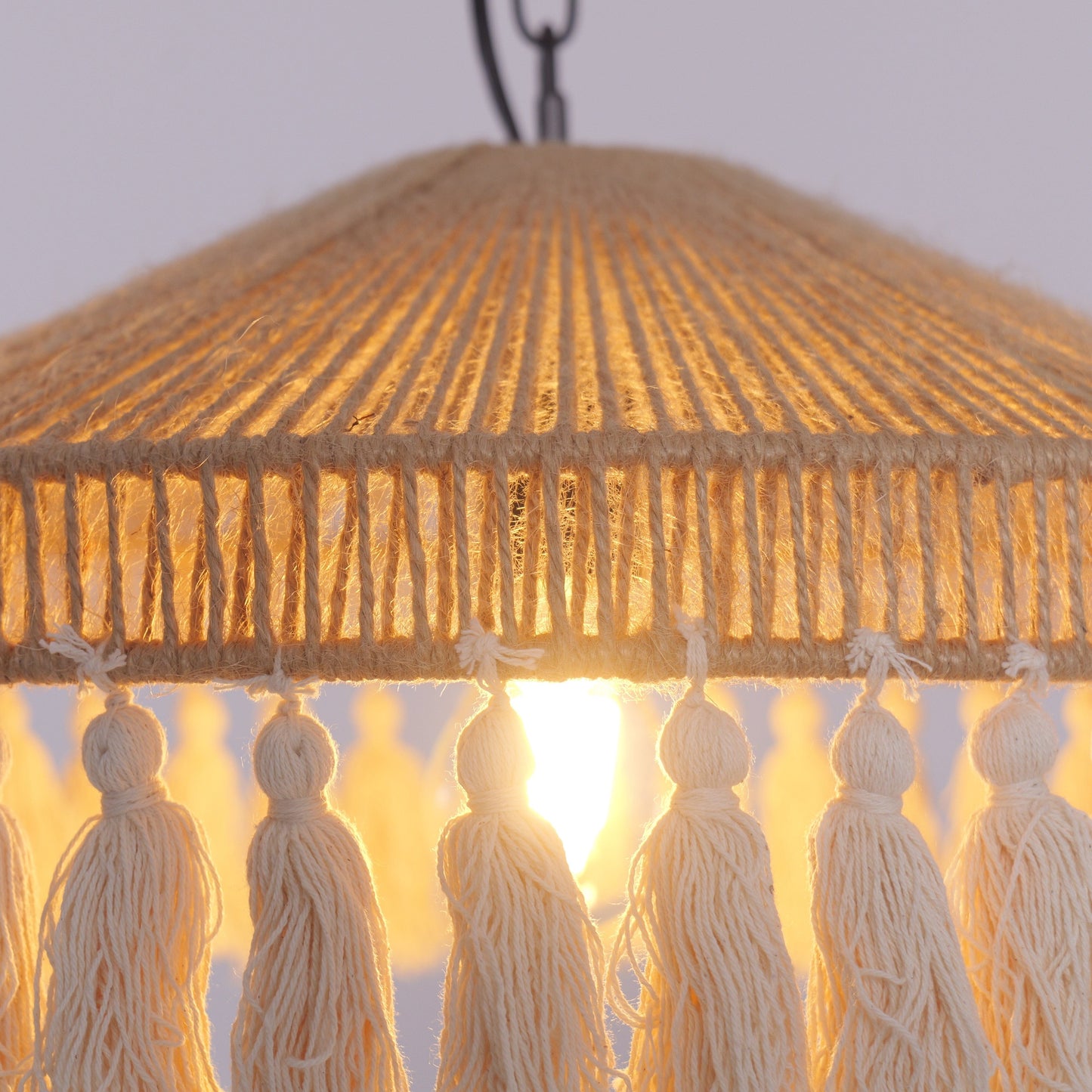 Lightsin Bohemian Style Handcrafted Woven Hemp Rope Hanging Pendant Lights Lightsin UK 