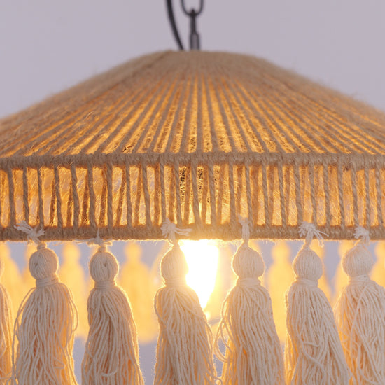 Lightsin Bohemian Style Handcrafted Woven Hemp Rope Hanging Pendant Lights Lightsin UK 