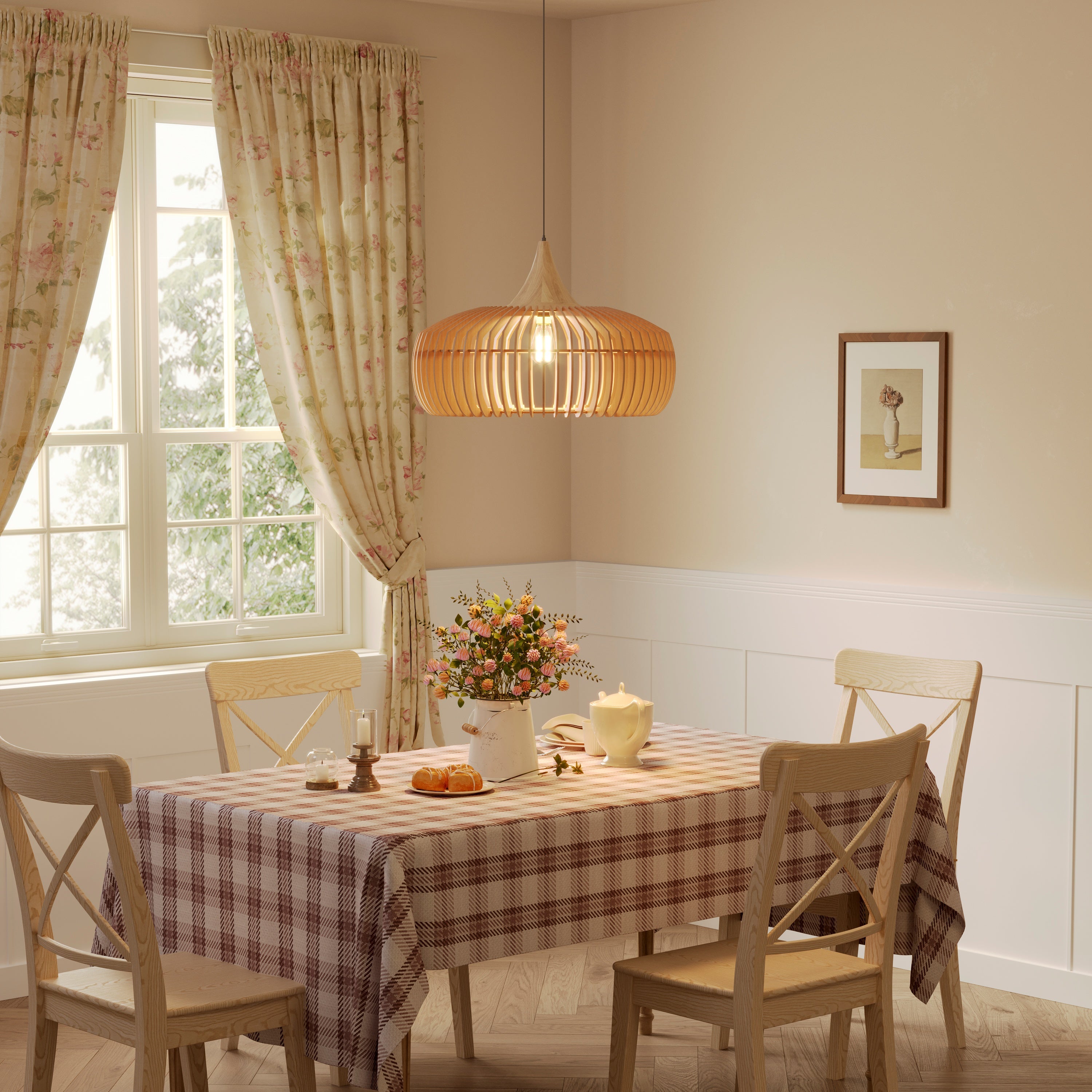 Shadome-Handcrafted Wood Pendant Light for Kitchen Island and Modern Interiors