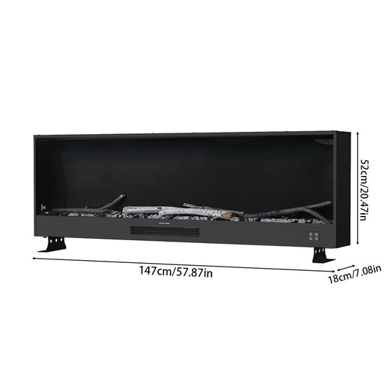 33/46/58inch WiFi Electric Fireplace with LED Display, Realistic Flame Effect & App Control