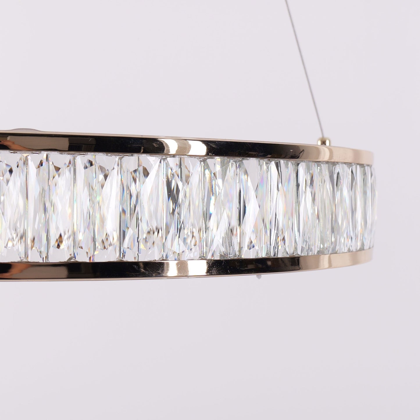 Lightsin Luxurious Gold Crystal LED Halo Pendant Light Lightsin UK 
