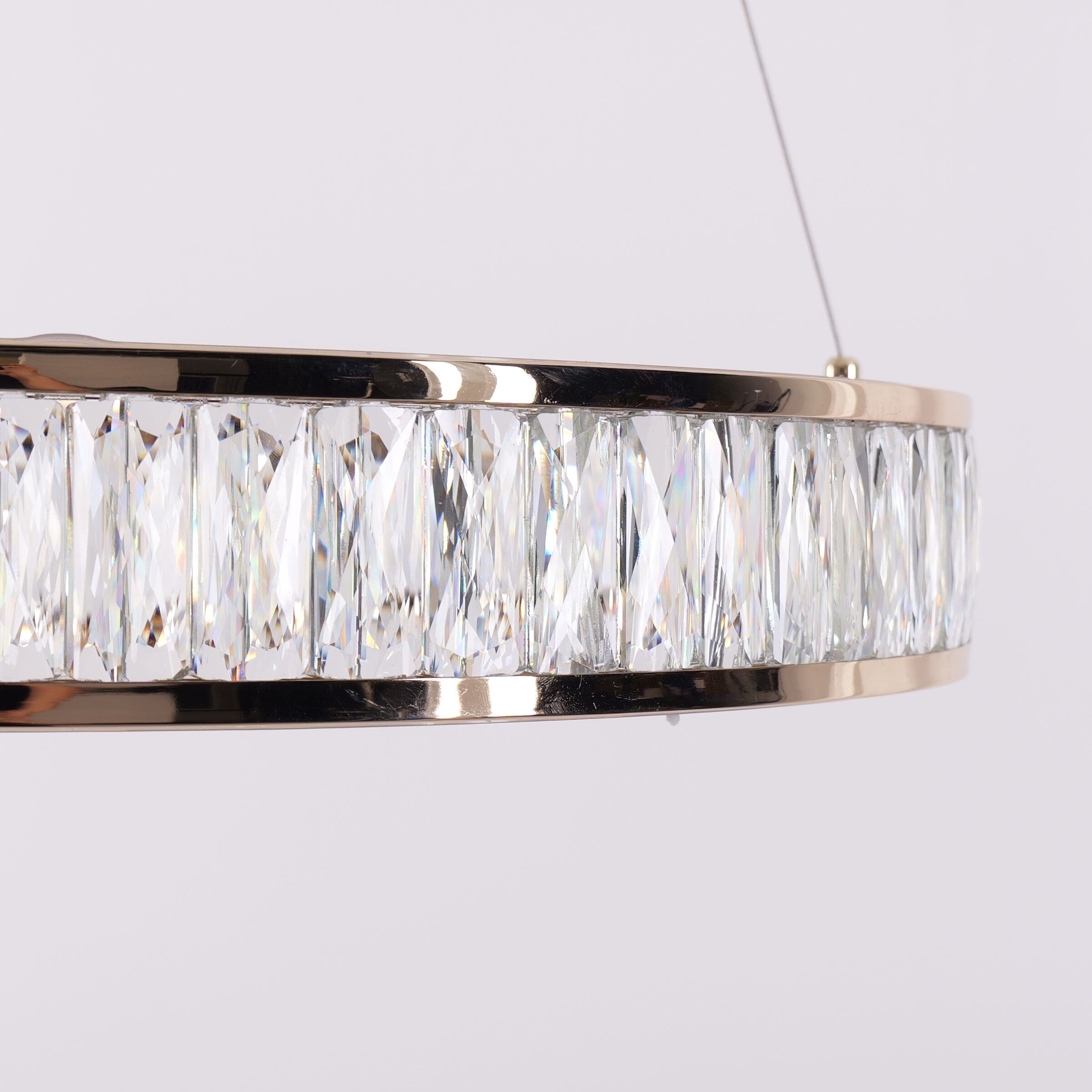 Lightsin Luxurious Gold Crystal LED Halo Pendant Light Lightsin UK 