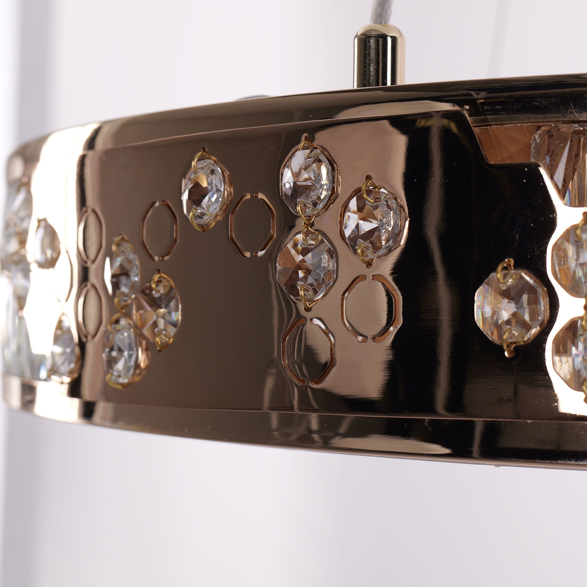 Lightsin Luxurious Gold Crystal LED Halo Pendant Light Lightsin UK 