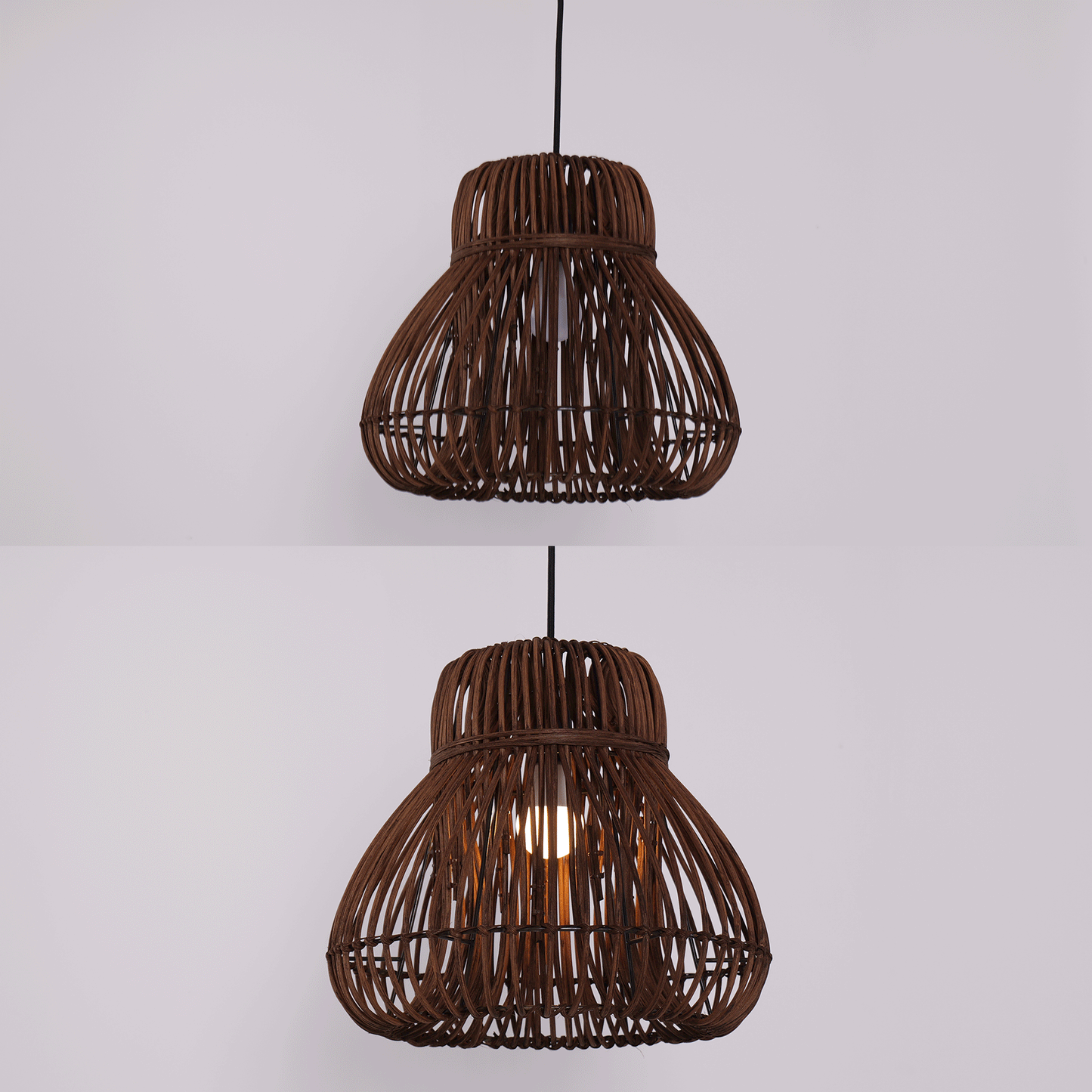 Lightsin Natural Woven Rattan Pendant Light for Rustic Interiors Lightsin UK 