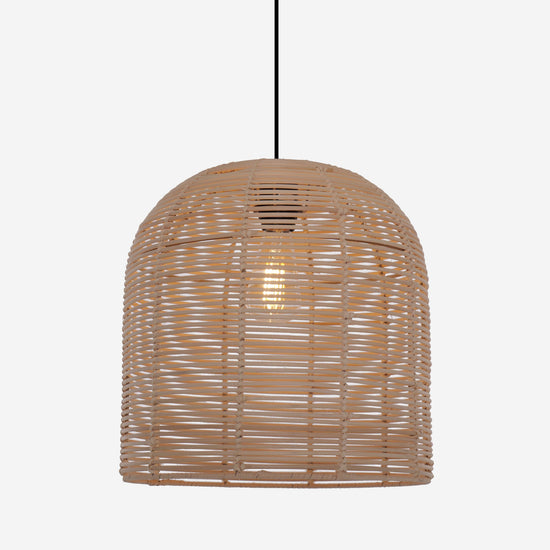 Lightsin Rustic Woven Rattan and Iron Dome Pendant Light for Cozy Spaces Lightsin UK 