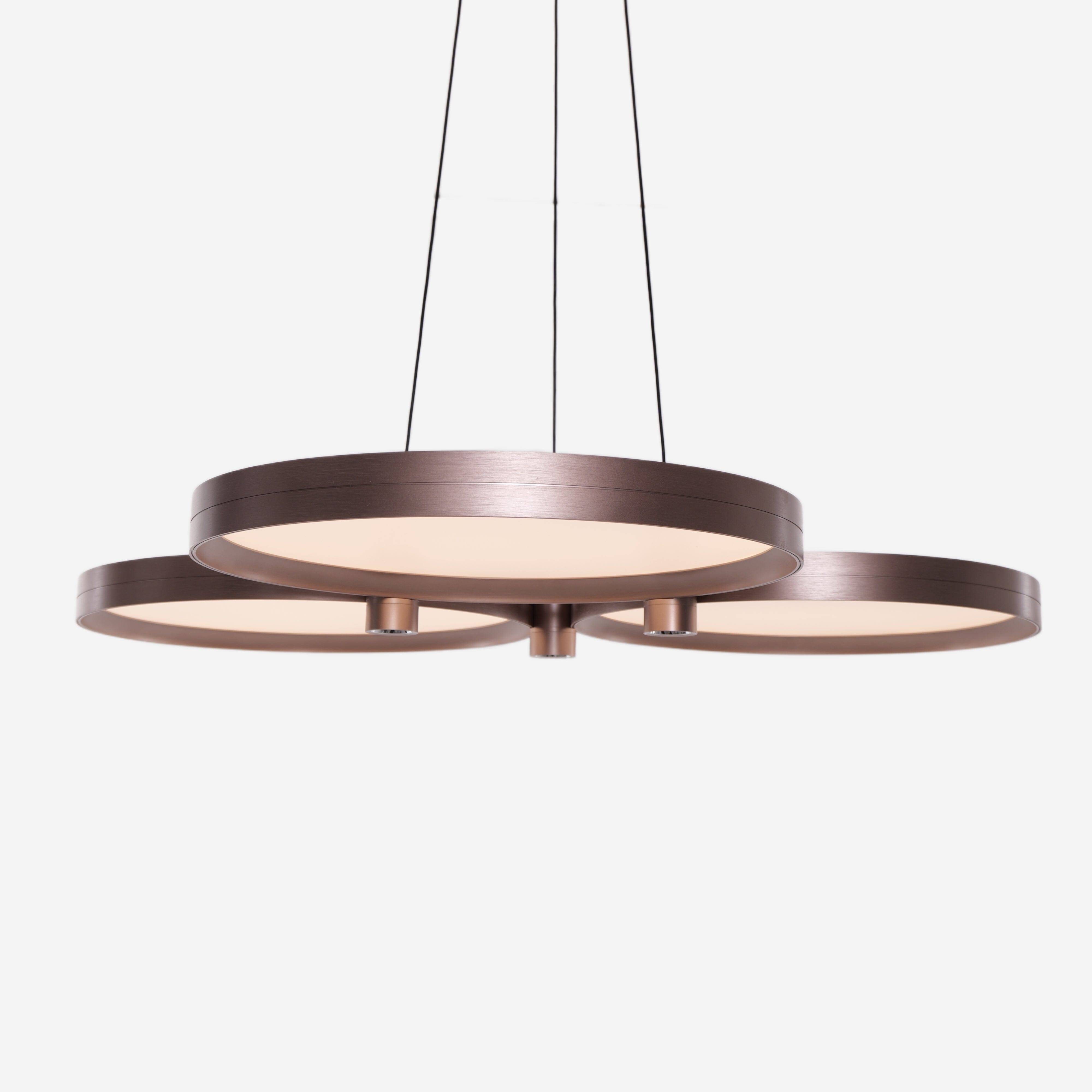 Lightsin Champagne Gold Triple-Ring Stepless Dimming Pendant Light Lightsin UK 