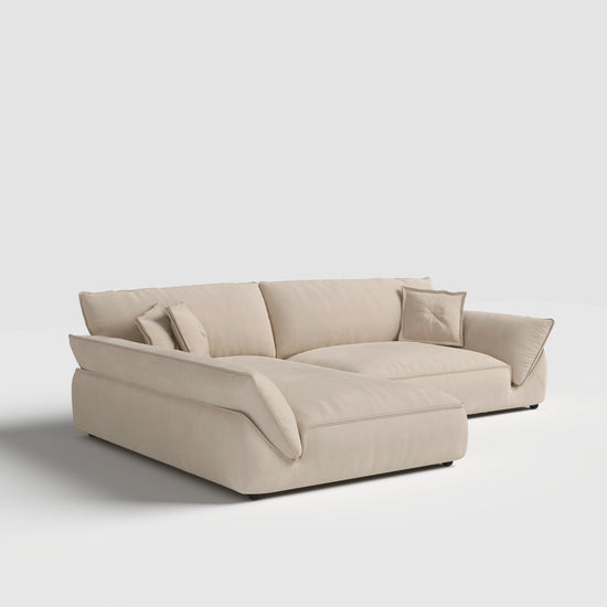 Cottonfy Cat-Scratch Resistant Fabric Elephant Ears Style Corner Sofa