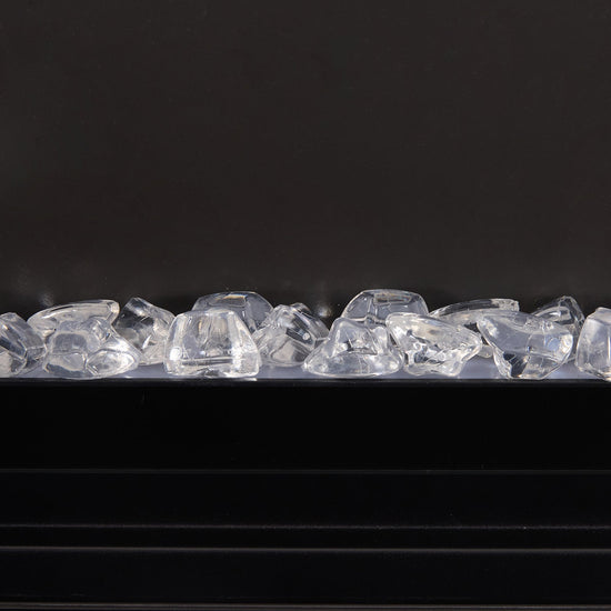 Smallbee 40/50/60inch Black Wall Mounted & Recessed Electric Fireplace with Adjustable Flame & Brightness