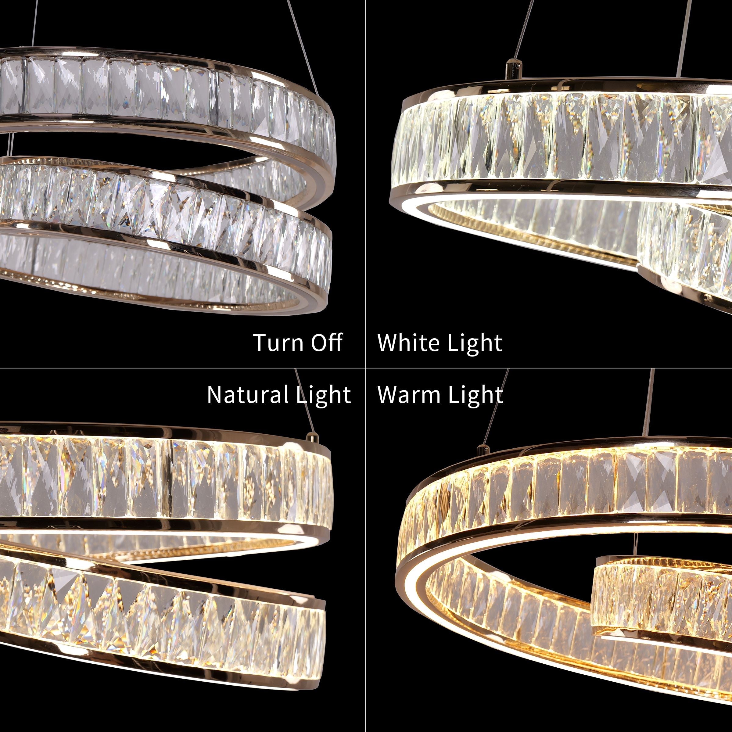 Lightsin Elegant Gold Crystal Swirl Pendant Light Lightsin UK 