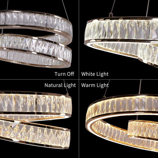 Lightsin Elegant Gold Crystal Swirl Pendant Light Lightsin UK 