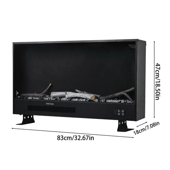 33/46/58inch WiFi Electric Fireplace with LED Display, Realistic Flame Effect & App Control