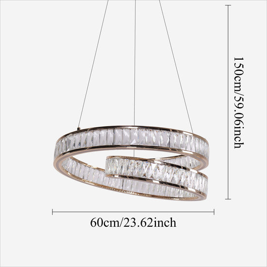 Lightsin Elegant Gold Crystal Swirl Pendant Light Luxury Crystal Chandelier for Living Room Lightsin UK 