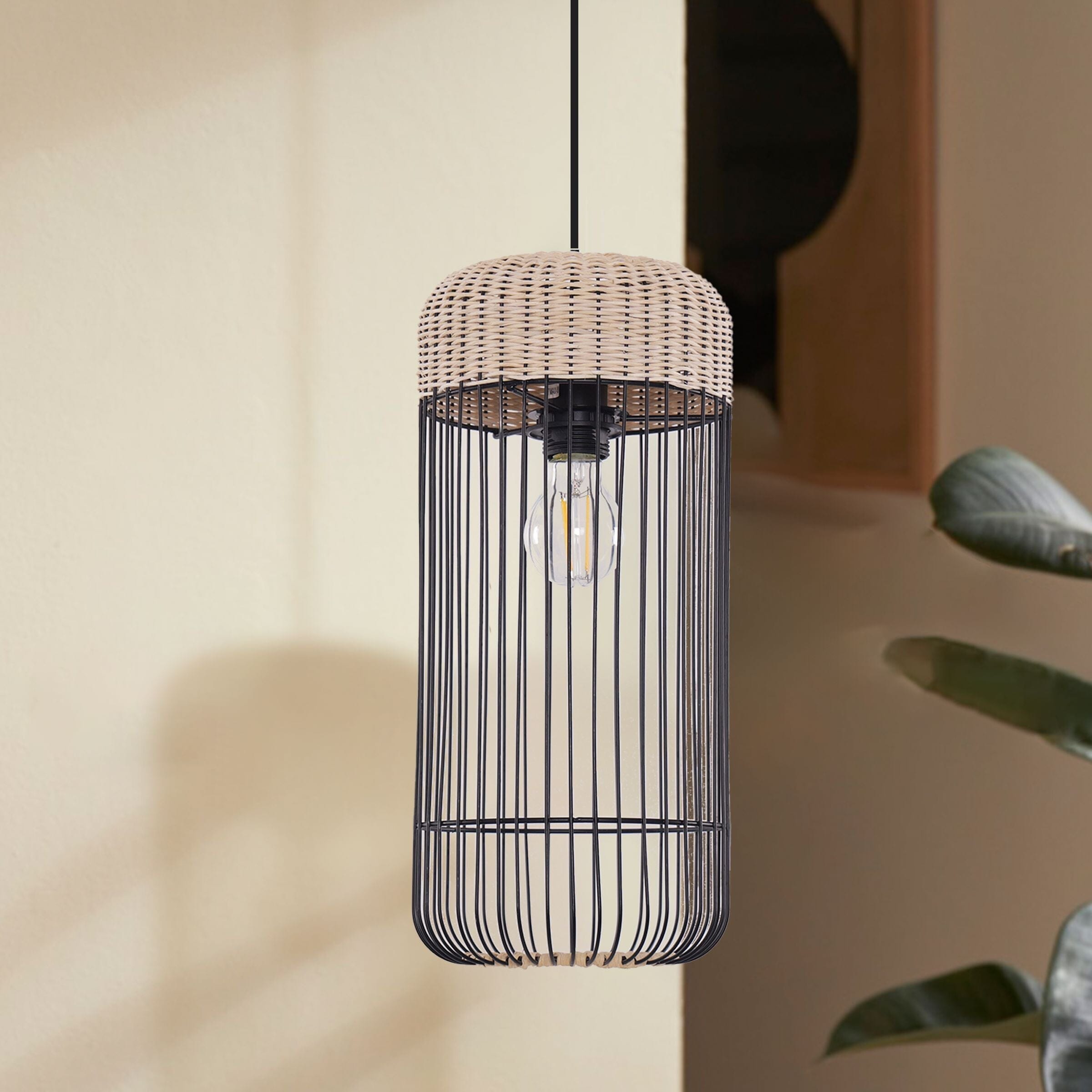 ‍Lightsin Woven Rattan Cylinder Pendant Light for Warm and Inviting Spaces (100% off) Lightsin UK 1 Unit 