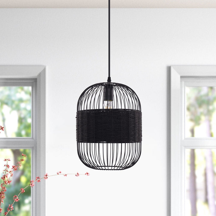 ‍Lightsin Black Handcrafted Pendant Light Industrial Rattan Design for Home Decor (100% off) Lightsin UK 